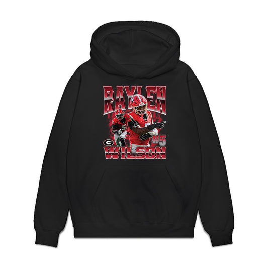 Georgia - NCAA Football : Raylen Wilson - Collage Premium Hooded Sweatshirt-0