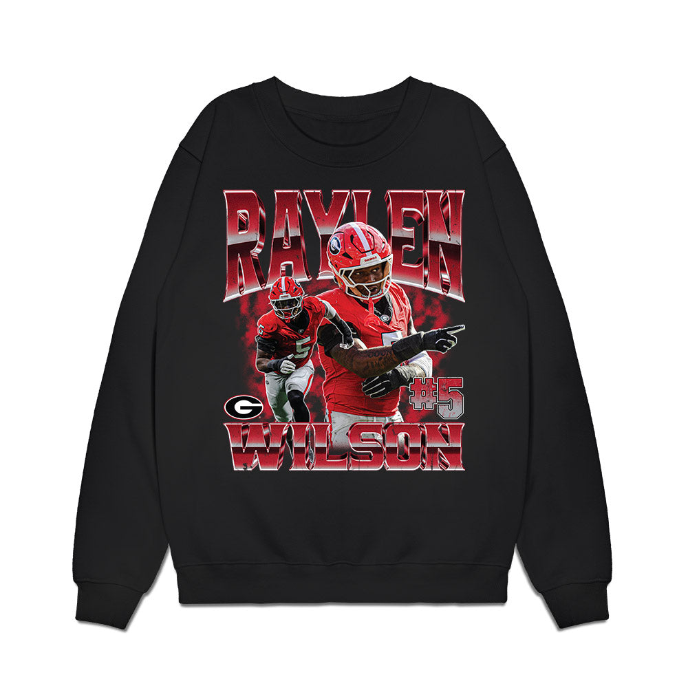 Georgia - NCAA Football : Raylen Wilson - Collage Premium Crewneck Sweatshirt-0