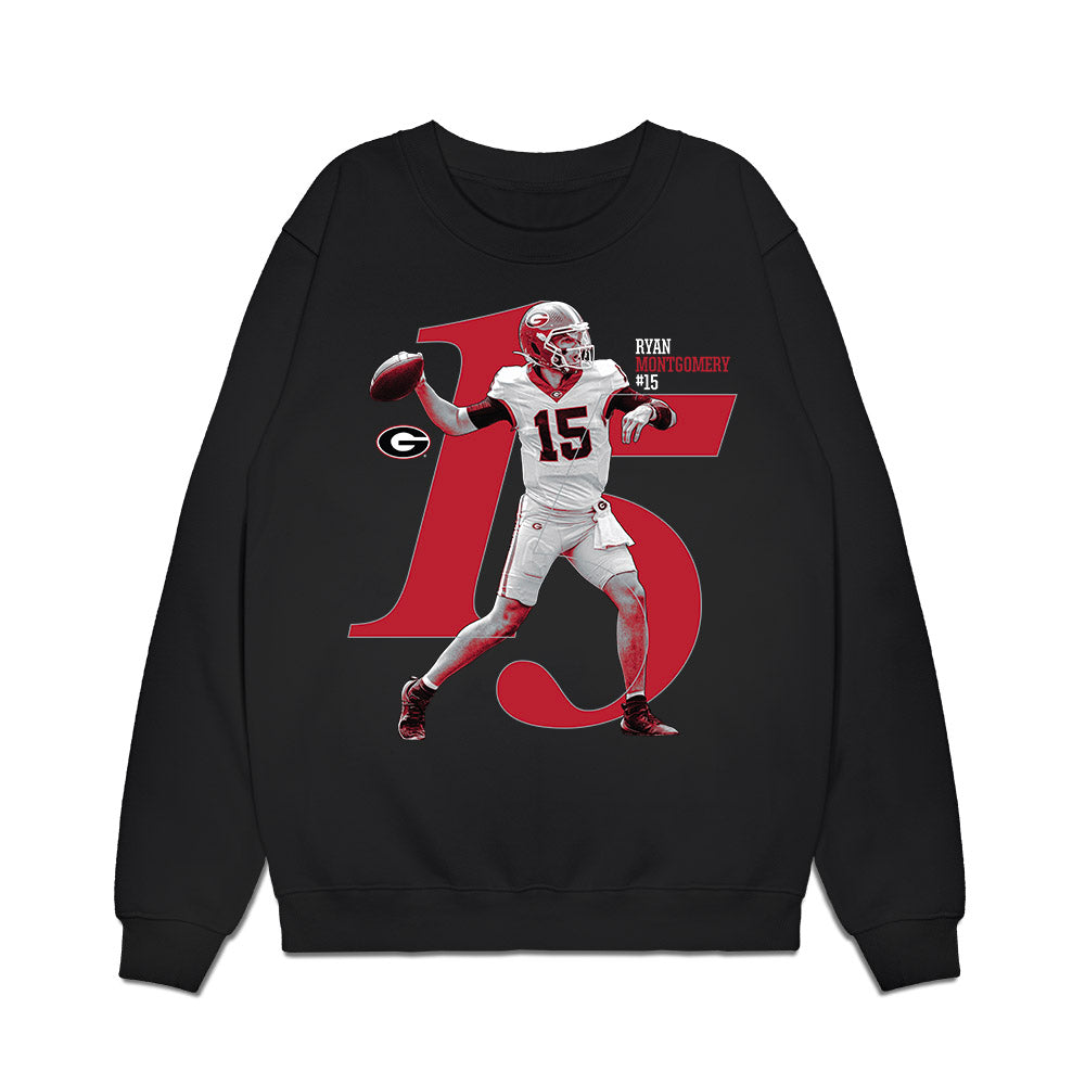 Georgia - NCAA Football : Ryan Montgomery - Graphic Premium Crewneck Sweatshirt-0