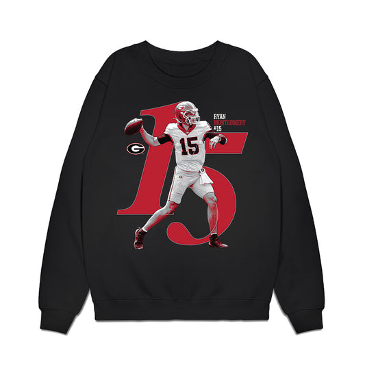 Georgia - NCAA Football : Ryan Montgomery - Graphic Premium Crewneck Sweatshirt-0