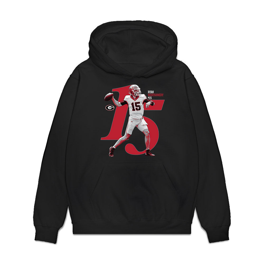 Georgia - NCAA Football : Ryan Montgomery - Graphic Premium Hooded Sweatshirt-0
