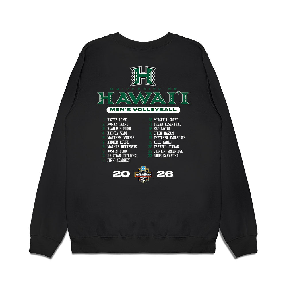 Hawaii - NCAA Mens Volleyball : 2026 National Champions Premium Crewneck Sweatshirt-1
