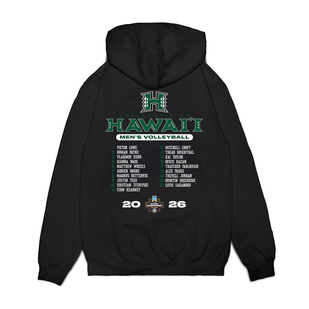 Hawaii - NCAA Mens Volleyball : 2026 National Champions Premium Hooded Sweatshirt-1