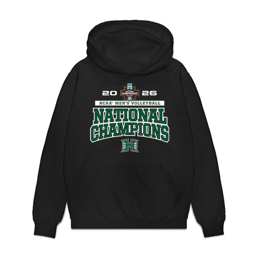 Hawaii - NCAA Men's Volleyball : Kai Taylor - 2026 National Champions Premium Hooded Sweatshirt-0