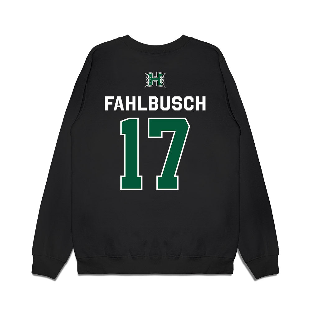 Hawaii - NCAA Men's Volleyball : Thatcher Fahlbusch - 2026 National Champions Premium Crewneck Sweatshirt-1