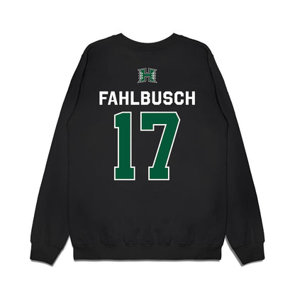 Hawaii - NCAA Men's Volleyball : Thatcher Fahlbusch - 2026 National Champions Premium Crewneck Sweatshirt-1