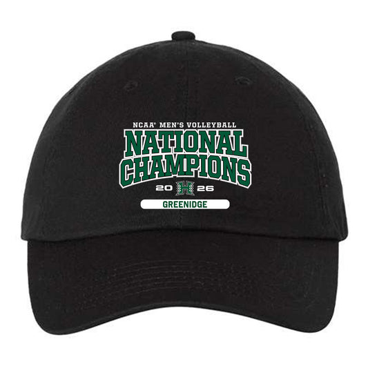 Hawaii - NCAA Men's Volleyball : Quintin Greenidge - 2026 National Champions Dad Hat-0