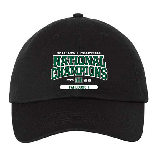 Hawaii - NCAA Men's Volleyball : Thatcher Fahlbusch - 2026 National Champions Dad Hat-0
