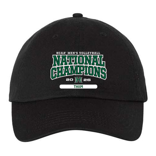 Hawaii - NCAA Men's Volleyball : Keoni Thiim - 2026 National Champions Dad Hat-0