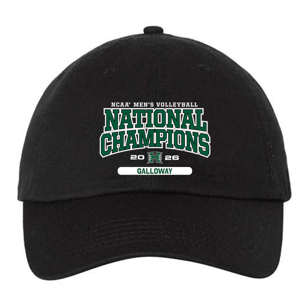 Hawaii - NCAA Men's Volleyball : Chaz Galloway - 2026 National Champions Dad Hat-0