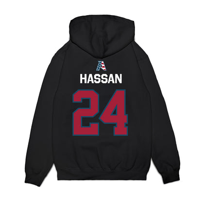 Arkansas - NCAA Women's Basketball : Aisha Hassan - Patriotic Collection Premium Hooded Sweatshirt-1