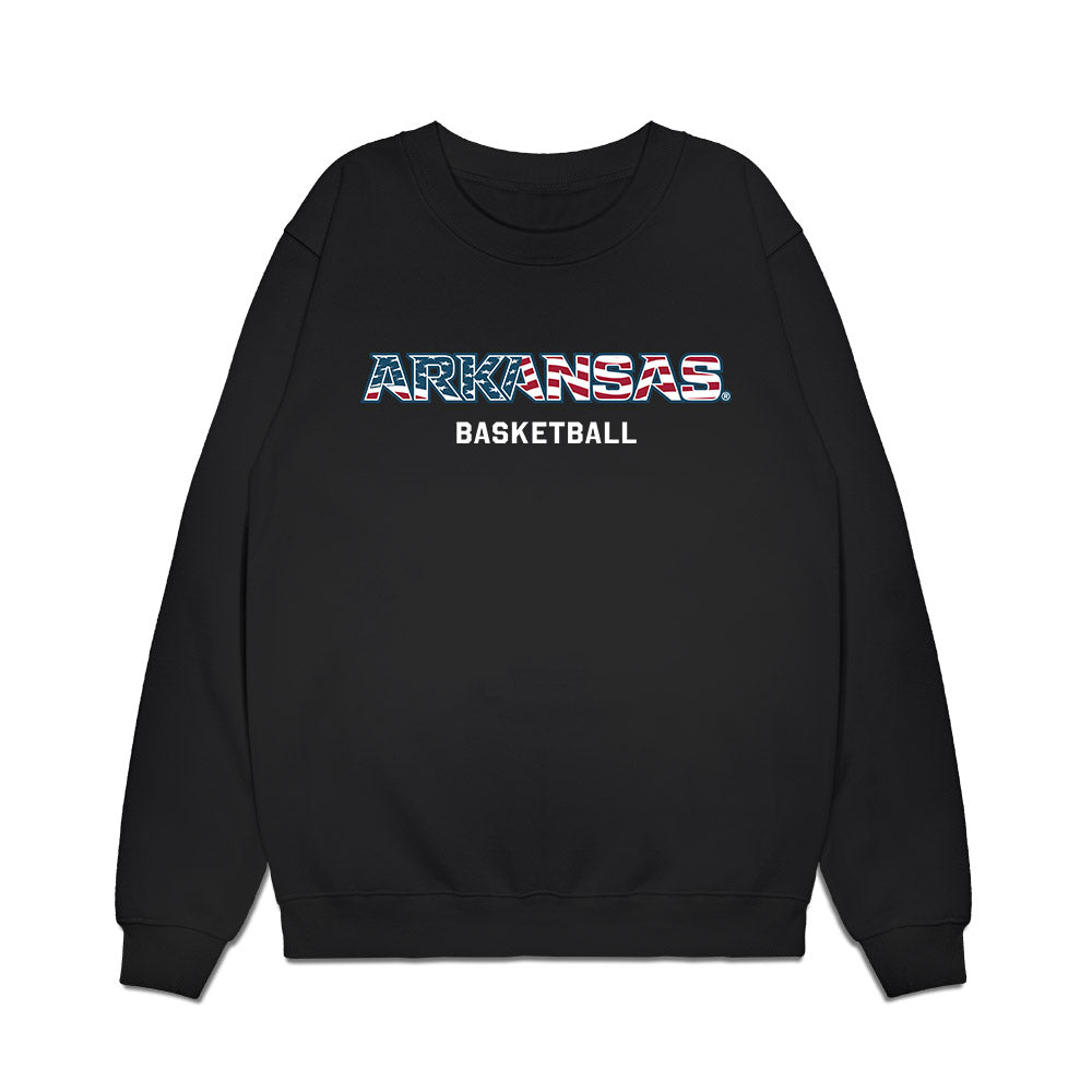 Arkansas - NCAA Men's Basketball : Davion Thompson - Patriotic Collection Premium Crewneck Sweatshirt-0