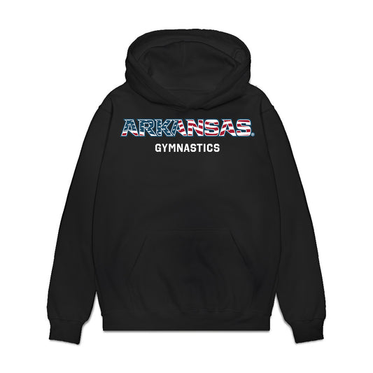 Arkansas - NCAA Women's Gymnastics : Nyla Morabito - Patriotic Collection Premium Hooded Sweatshirt-0