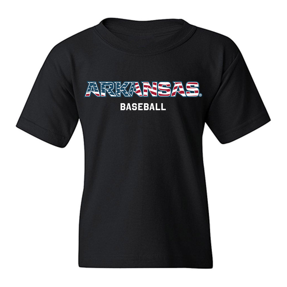 Arkansas - NCAA Baseball : Trystan Trystan - Patriotic Collection Youth T-Shirt-0