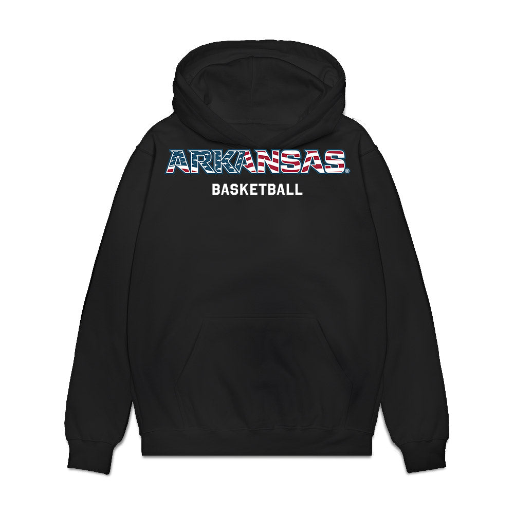 Arkansas - NCAA Men's Basketball : Davion Thompson - Patriotic Collection Premium Hooded Sweatshirt-0