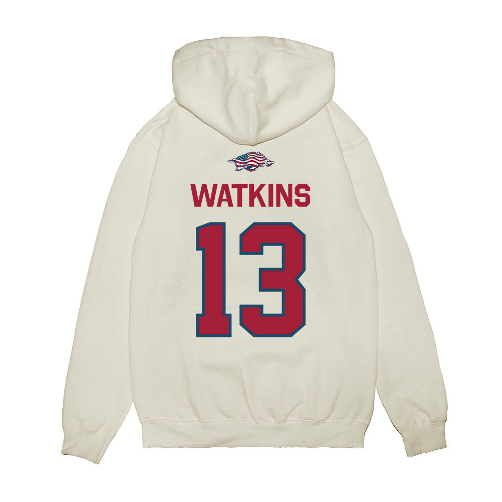 Arkansas - NCAA Football : Jelani Watkins - Patriotic Collection Premium Hooded Sweatshirt-1