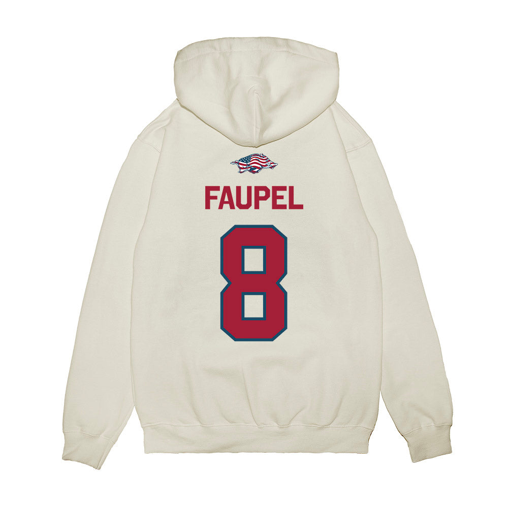 Arkansas - NCAA Football : Donovan Faupel - Patriotic Collection Premium Hooded Sweatshirt-1