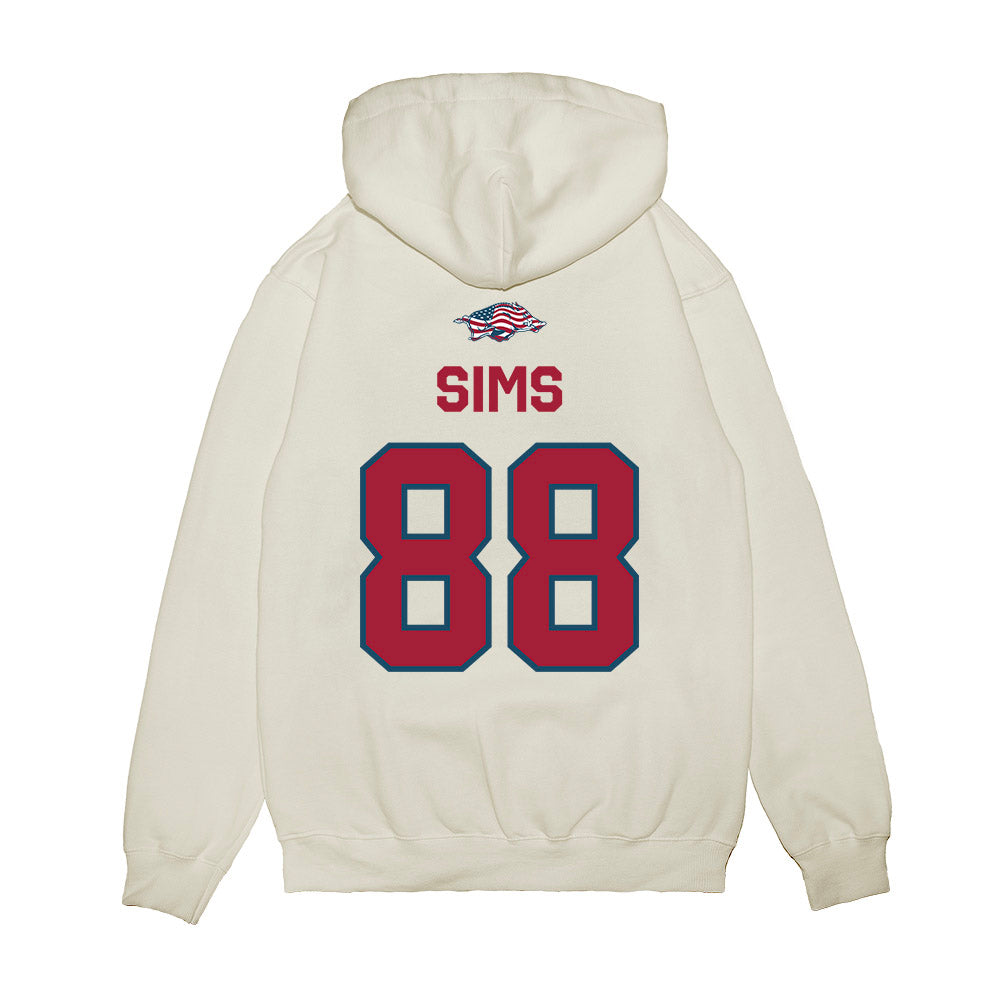 Arkansas - NCAA Football : Xadavien Sims - Patriotic Collection Premium Hooded Sweatshirt-1