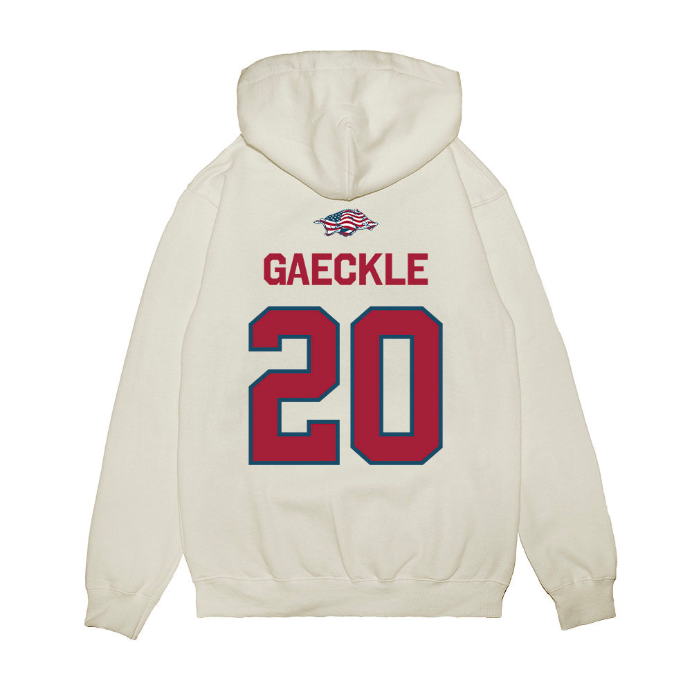 Arkansas - NCAA Baseball : Gabe Gaeckle - Patriotic Collection Premium Hooded Sweatshirt-1