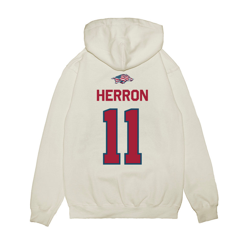 Arkansas - NCAA Softball : Robyn Herron - Patriotic Collection Premium Hooded Sweatshirt-1