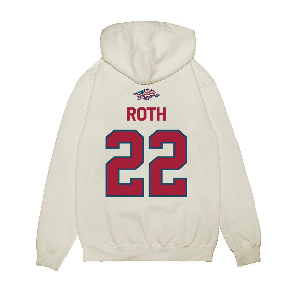 Arkansas - NCAA Women's Volleyball : Ava Roth - Patriotic Collection Premium Hooded Sweatshirt-1