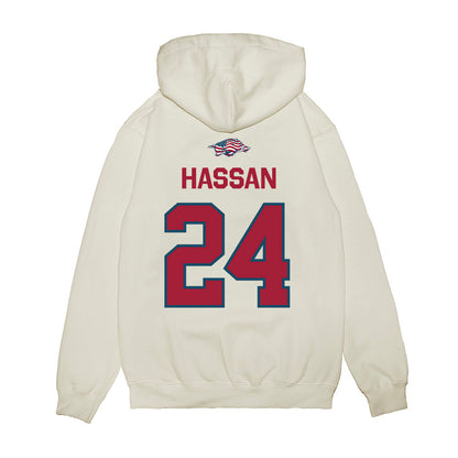 Arkansas - NCAA Women's Basketball : Aisha Hassan - Patriotic Collection Premium Hooded Sweatshirt-1