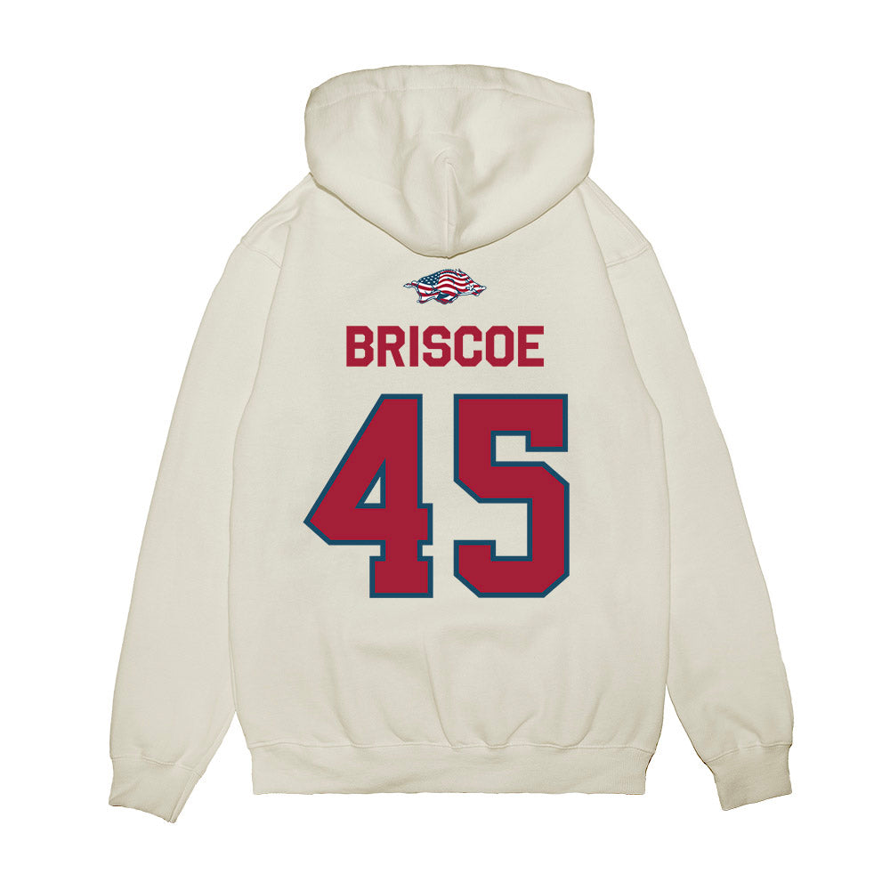 Arkansas - NCAA Baseball : Tye Briscoe - Patriotic Collection Premium Hooded Sweatshirt-1