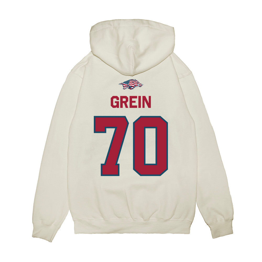 Arkansas - NCAA Football : Dan Grein - Patriotic Collection Premium Hooded Sweatshirt-1