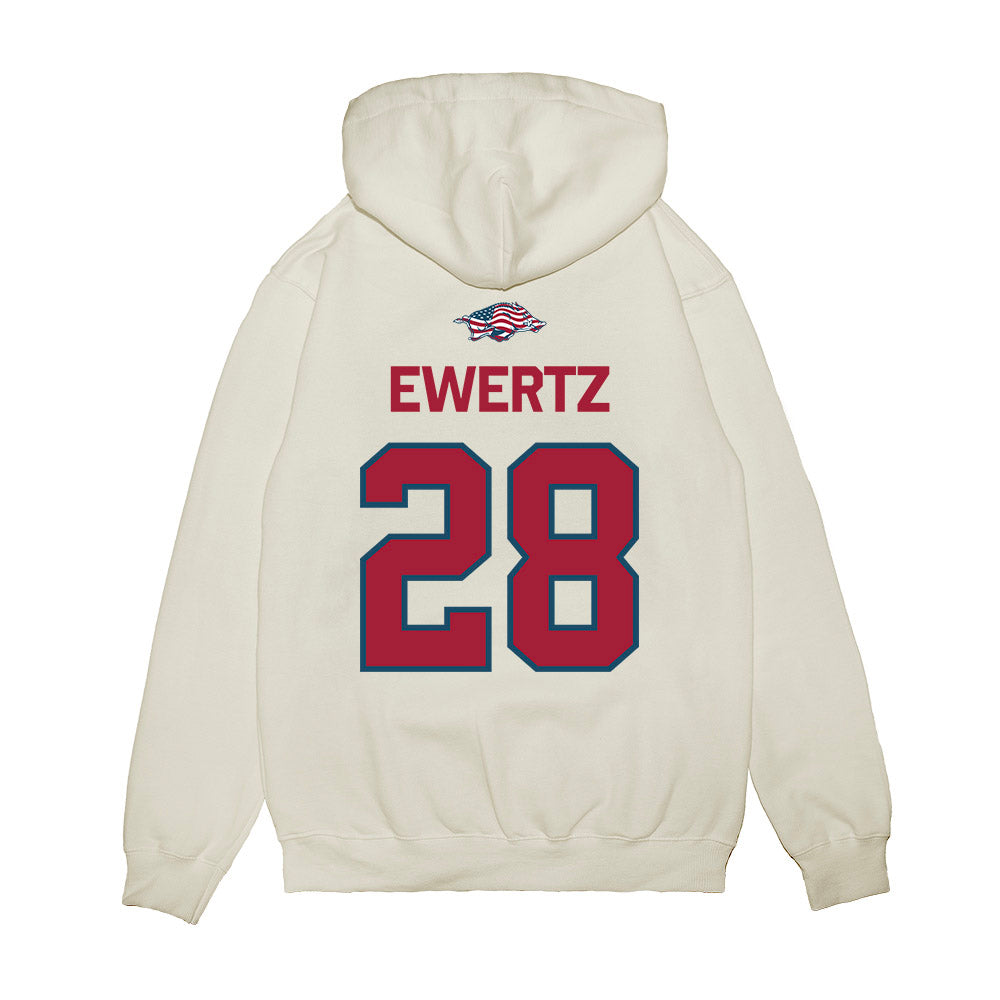 Arkansas - NCAA Women's Soccer : Kyndal Ewertz - Patriotic Collection Premium Hooded Sweatshirt-1