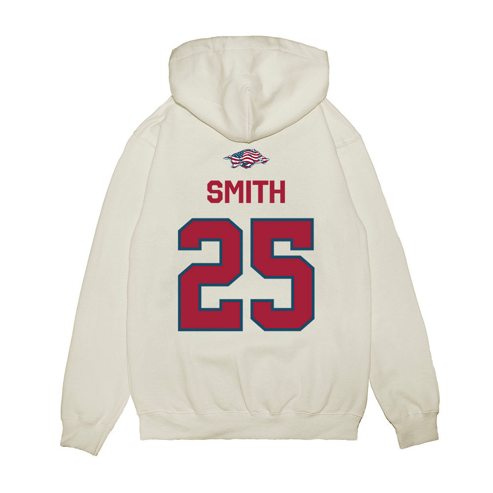 Arkansas - NCAA Football : Ja’Quavion Smith - Patriotic Collection Premium Hooded Sweatshirt-1