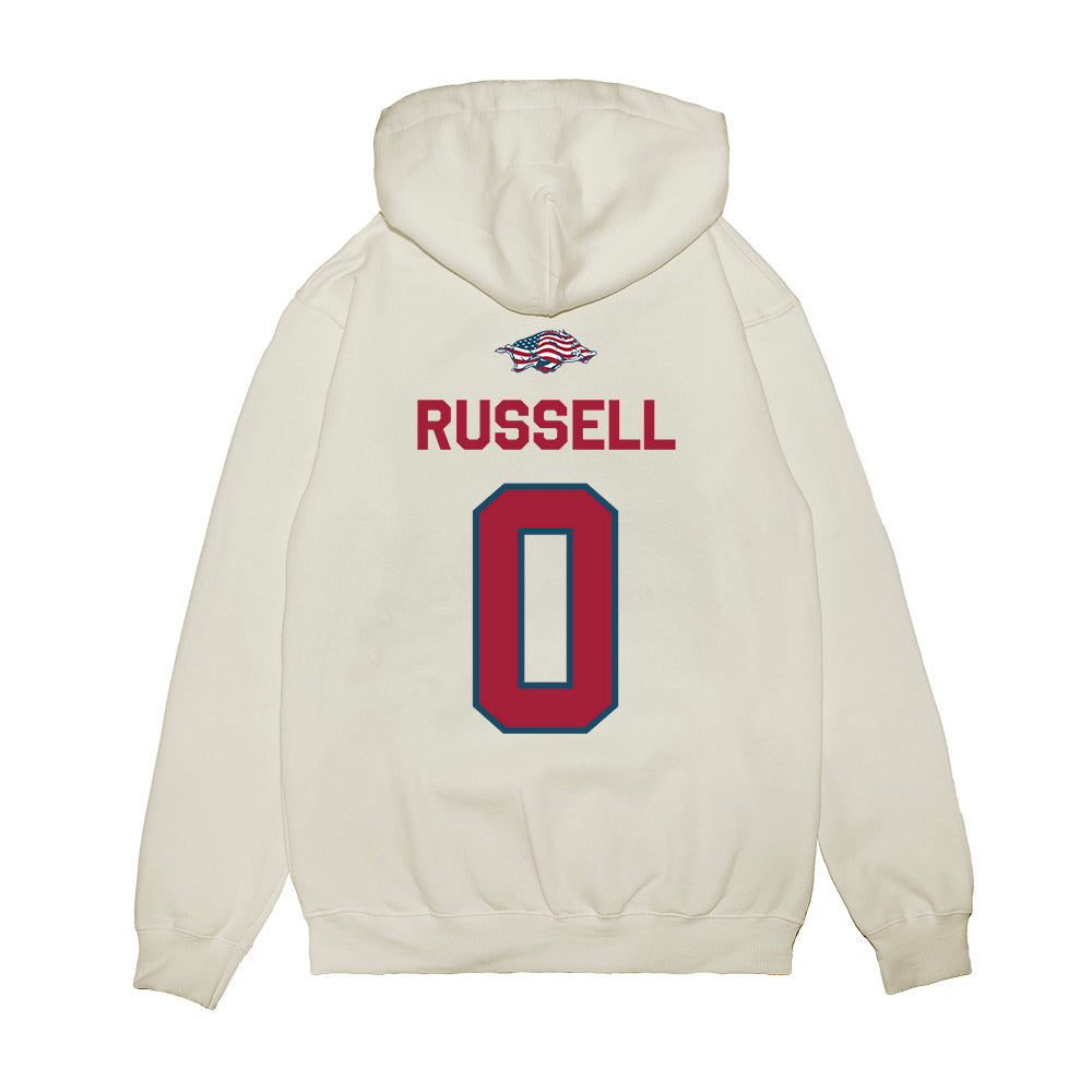 Arkansas - NCAA Football : Braylen Russell - Patriotic Collection Premium Hooded Sweatshirt-1