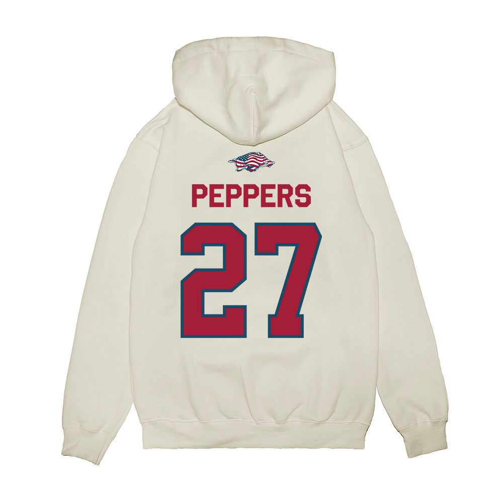 Arkansas - NCAA Women's Volleyball : Journey Peppers - Patriotic Collection Premium Hooded Sweatshirt-1