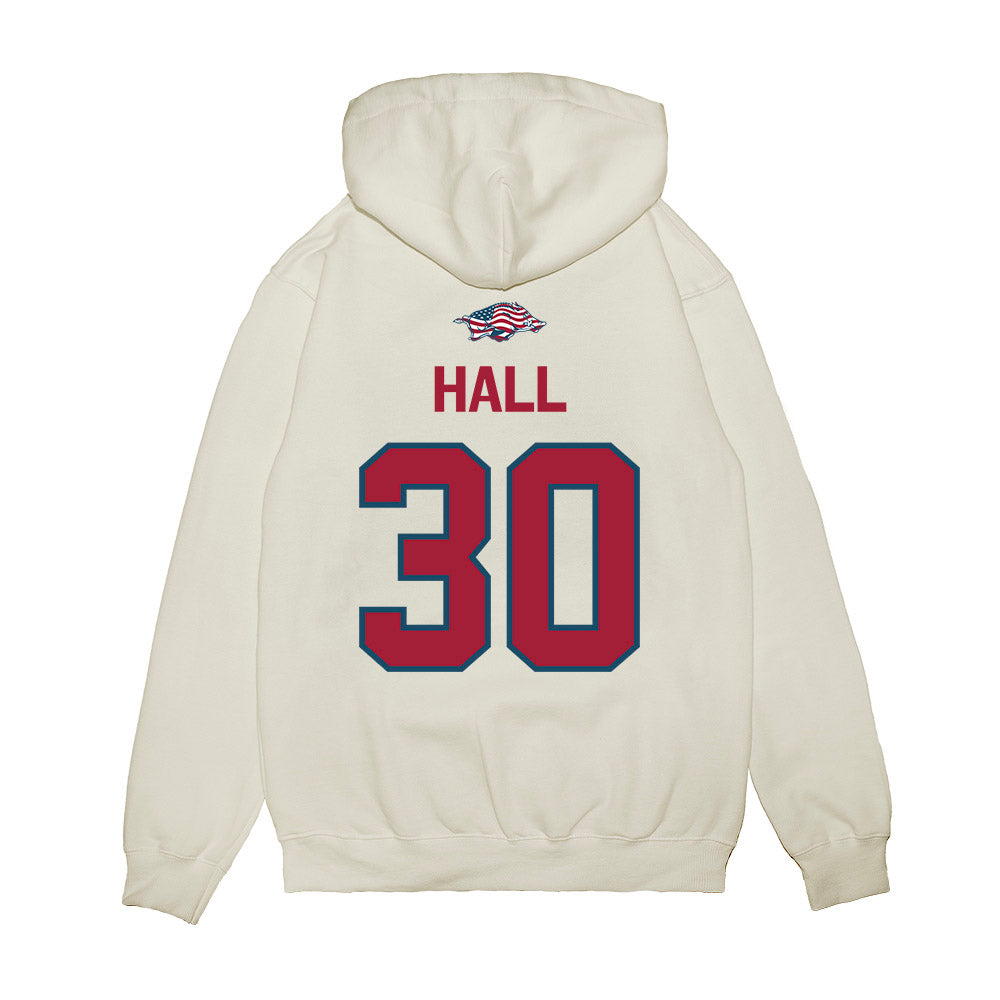 Arkansas - NCAA Softball : Khamari Hall - Patriotic Collection Premium Hooded Sweatshirt-1