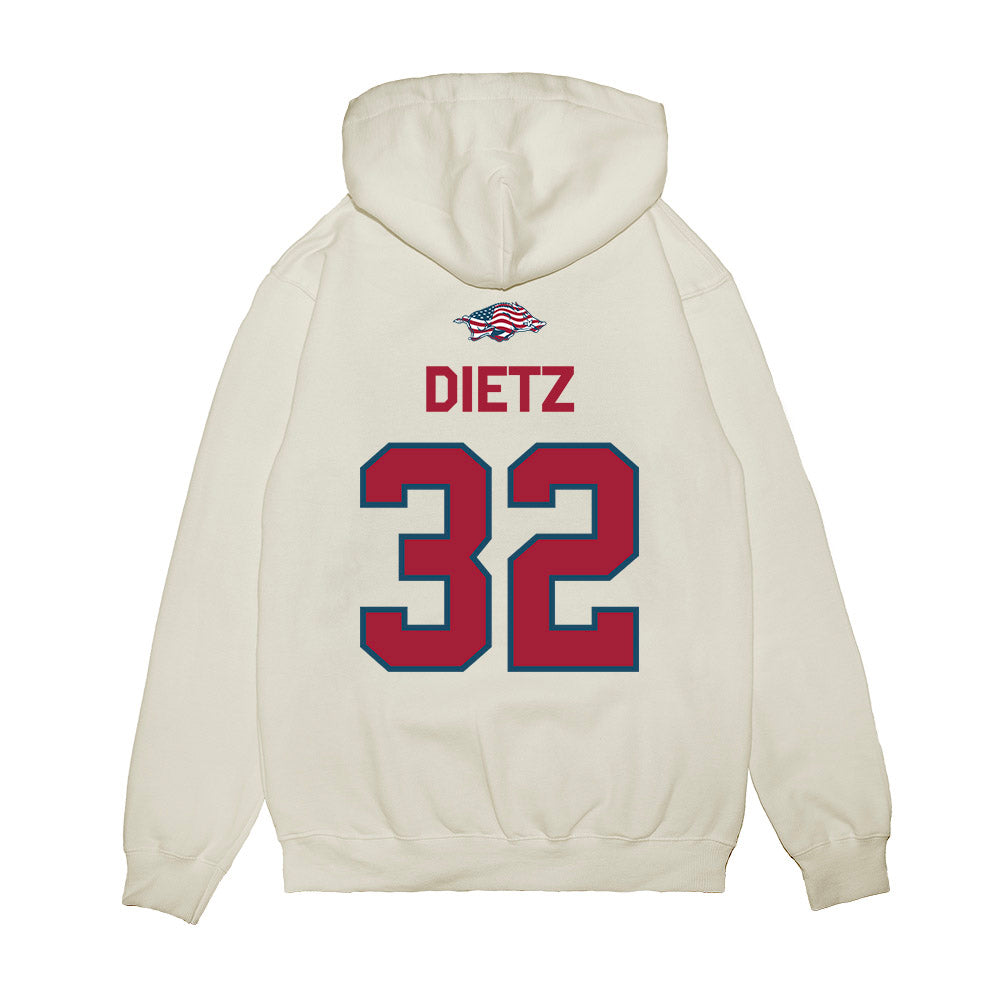 Arkansas - NCAA Baseball : Hunter Dietz - Patriotic Collection Premium Hooded Sweatshirt-1