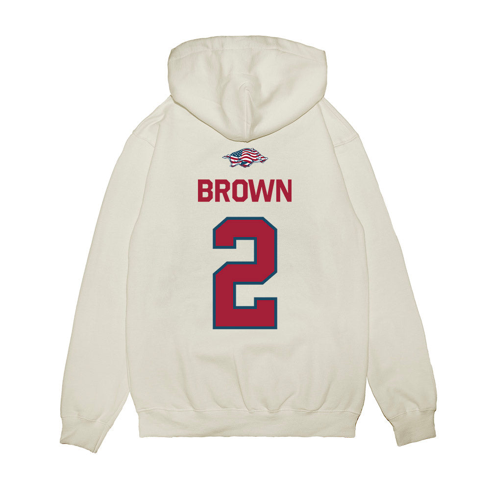 Arkansas - NCAA Men's Basketball : Amere Brown - Patriotic Collection Premium Hooded Sweatshirt-1