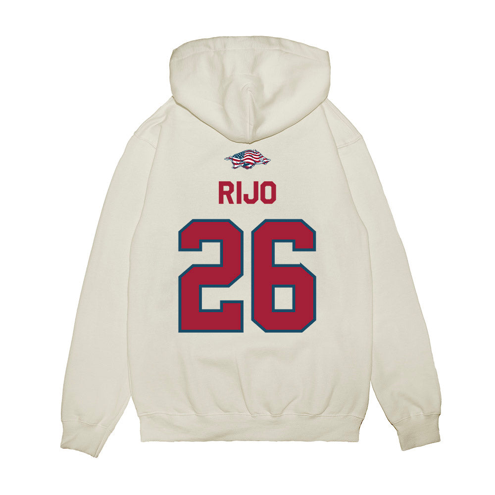 Arkansas - NCAA Softball : Atalyia Rijo - Patriotic Collection Premium Hooded Sweatshirt-1