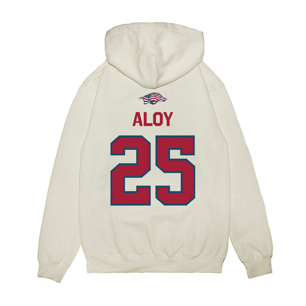 Arkansas - NCAA Baseball : Kuhio Aloy - Patriotic Collection Premium Hooded Sweatshirt-1