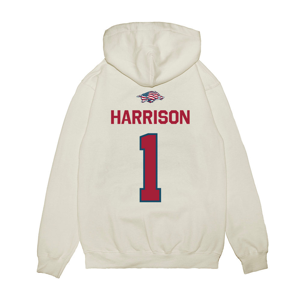 Arkansas - NCAA Football : Christian Harrison - Patriotic Collection Premium Hooded Sweatshirt-1