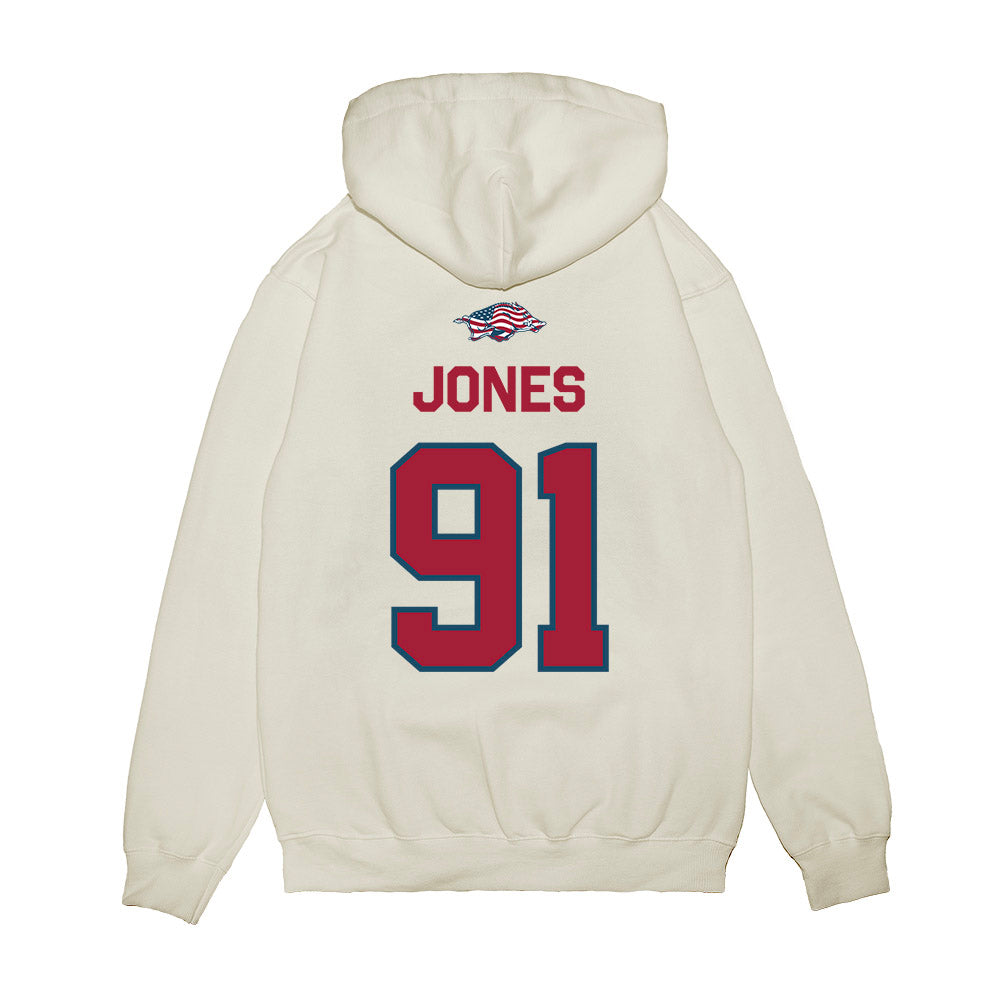 Arkansas - NCAA Football : Carlon Jones - Patriotic Collection Premium Hooded Sweatshirt-1