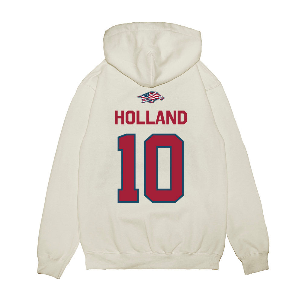 Arkansas - NCAA Baseball : Tyler Holland - Patriotic Collection Premium Hooded Sweatshirt-1