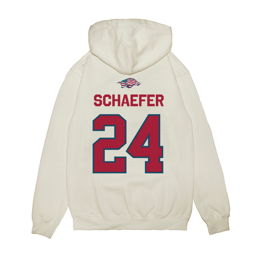 Arkansas - NCAA Baseball : Landon Schaefer - Patriotic Collection Premium Hooded Sweatshirt-1
