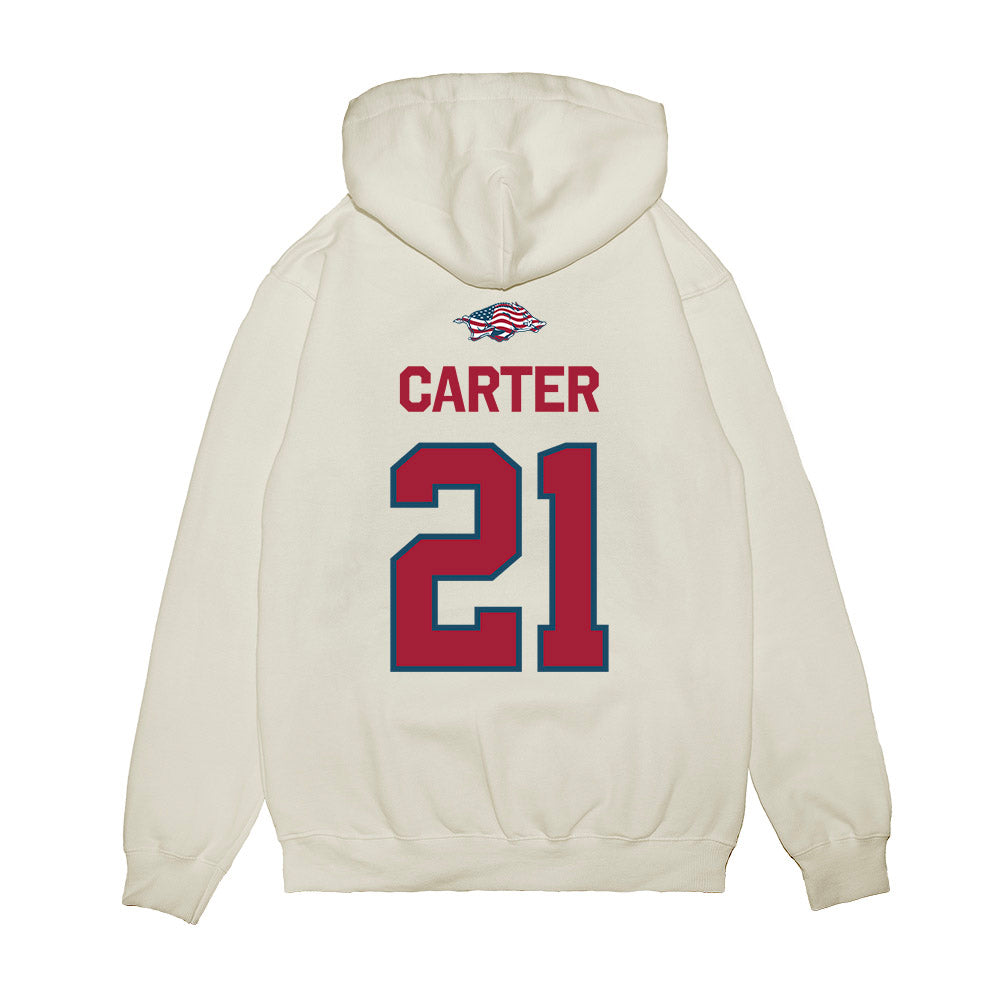 Arkansas - NCAA Softball : Ava Carter - Patriotic Collection Premium Hooded Sweatshirt-1