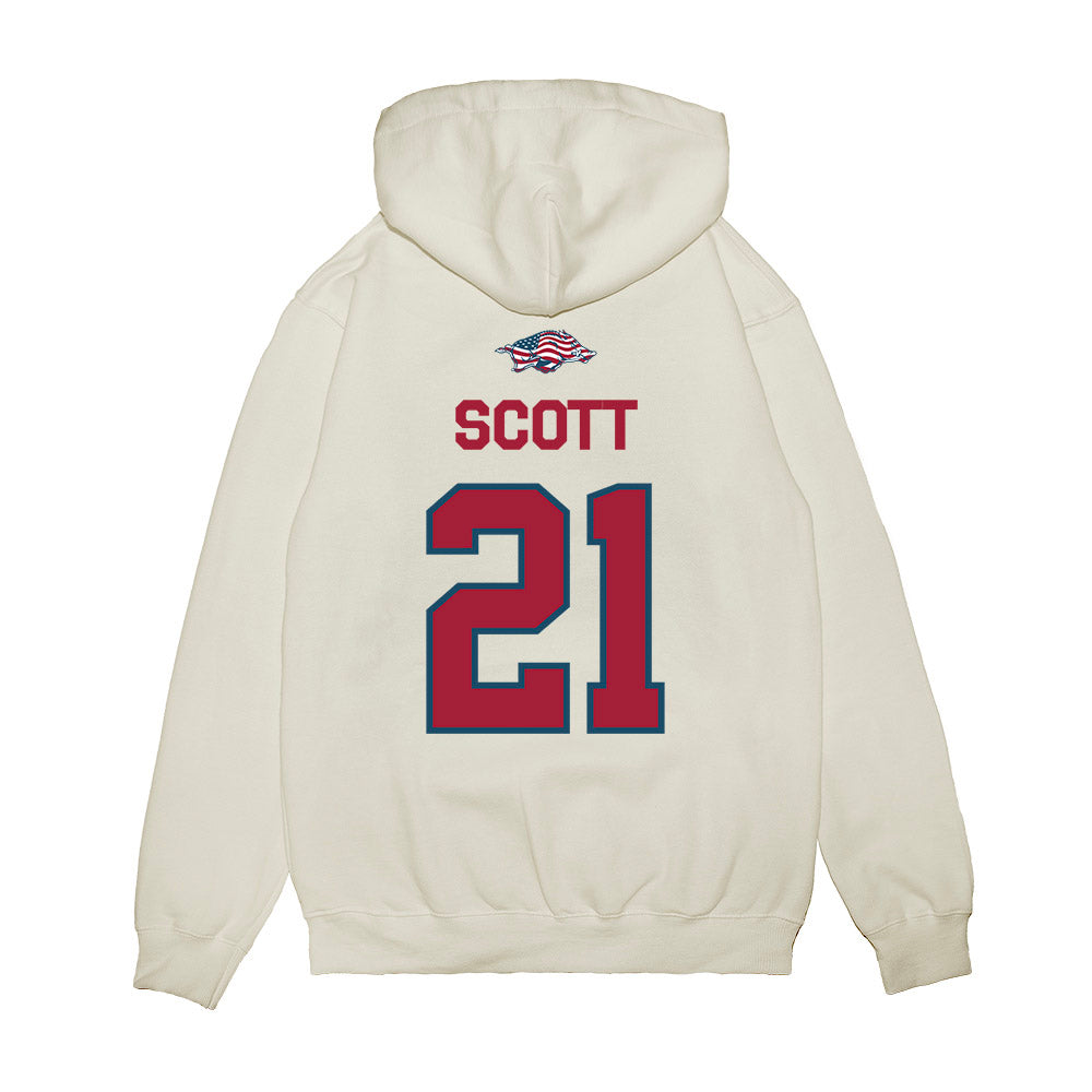 Arkansas - NCAA Football : Tyler Scott - Patriotic Collection Premium Hooded Sweatshirt-1