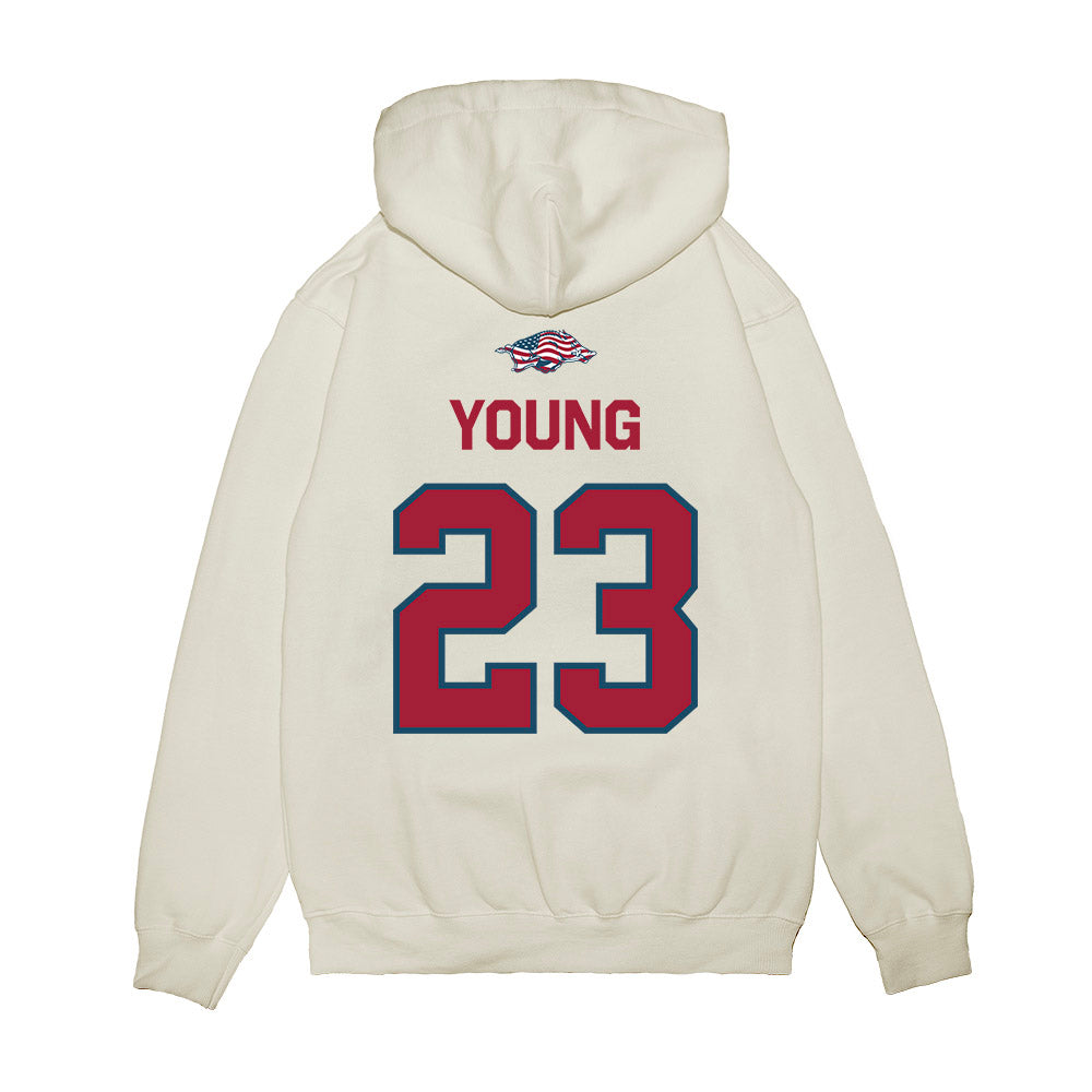 Arkansas - NCAA Football : Kevin Young - Patriotic Collection Premium Hooded Sweatshirt-1
