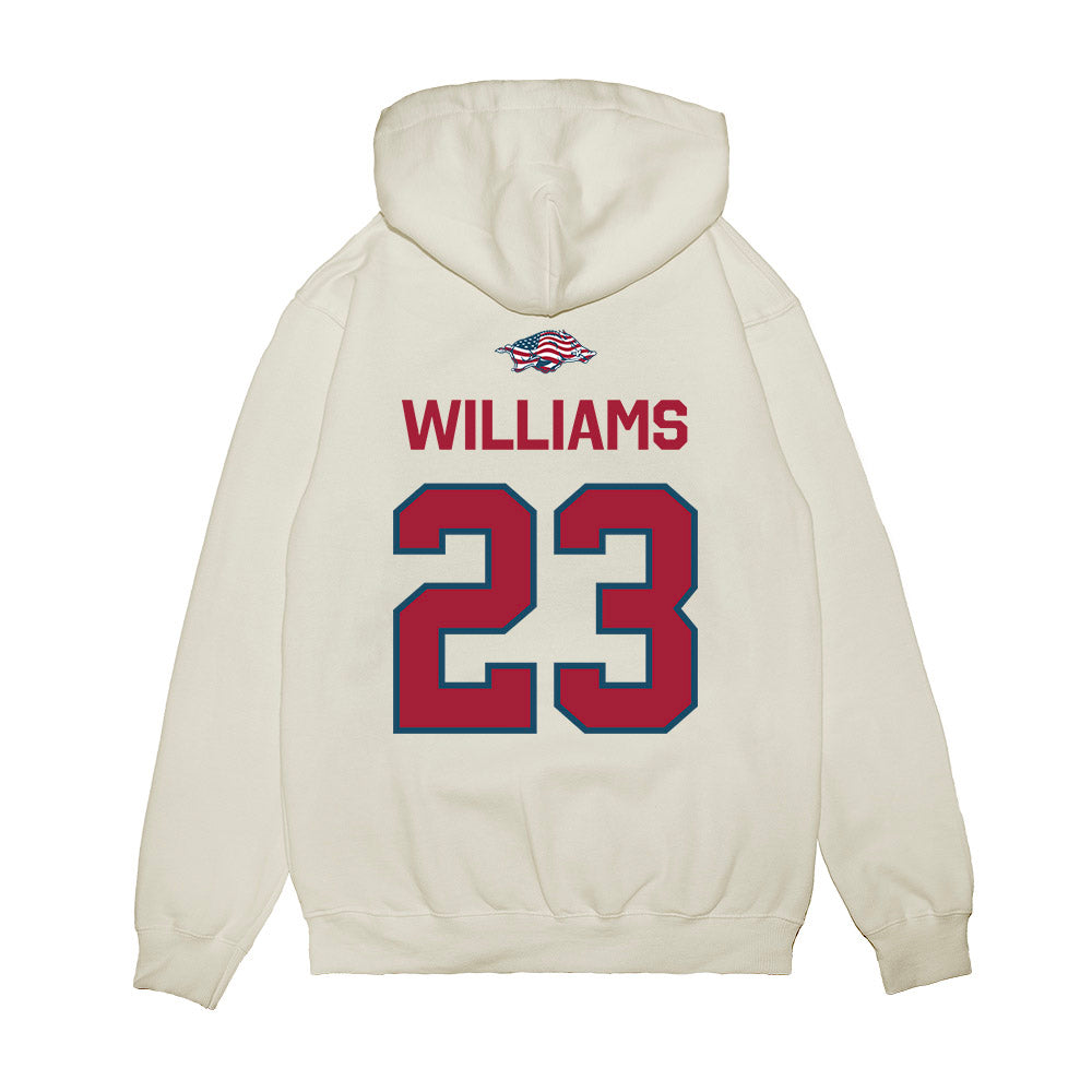 Arkansas - NCAA Football : Ian Williams - Patriotic Collection Premium Hooded Sweatshirt-1