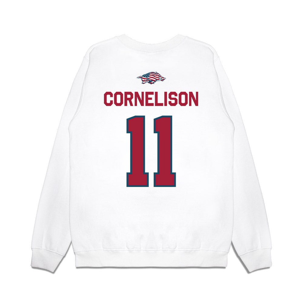 Arkansas - NCAA Baseball : Luke Cornelison - Patriotic Collection Premium Crewneck Sweatshirt-1