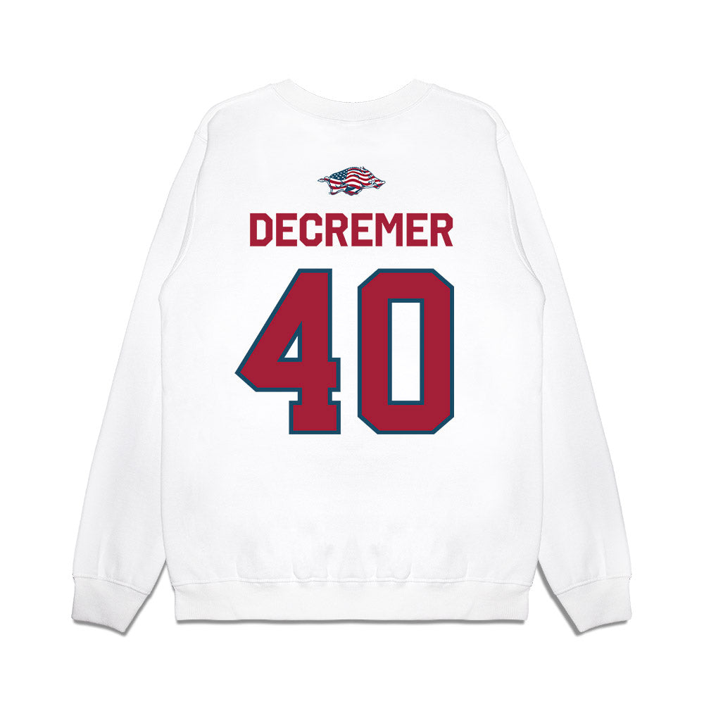 Arkansas - NCAA Baseball : James DeCremer - Patriotic Collection Premium Crewneck Sweatshirt-1
