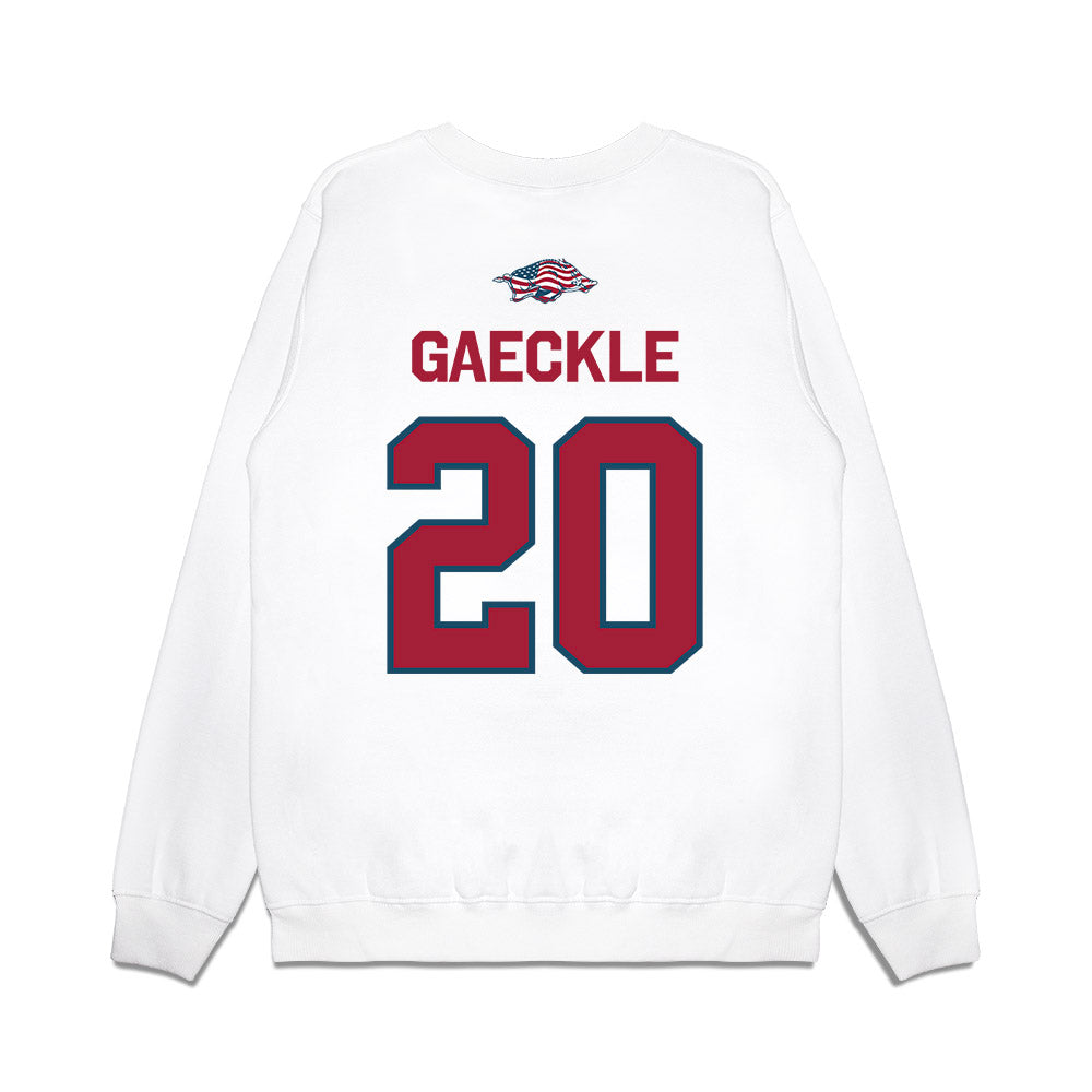 Arkansas - NCAA Baseball : Gabe Gaeckle - Patriotic Collection Premium Crewneck Sweatshirt-1
