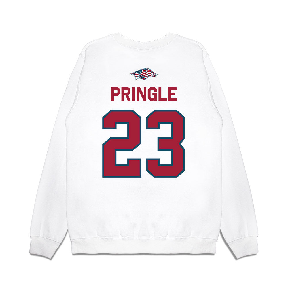 Arkansas - NCAA Men's Basketball : Nick Pringle - Patriotic Collection Premium Crewneck Sweatshirt-1
