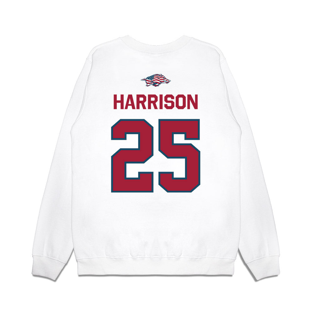 Arkansas - NCAA Softball : Cameryn Harrison - Patriotic Collection Premium Crewneck Sweatshirt-1